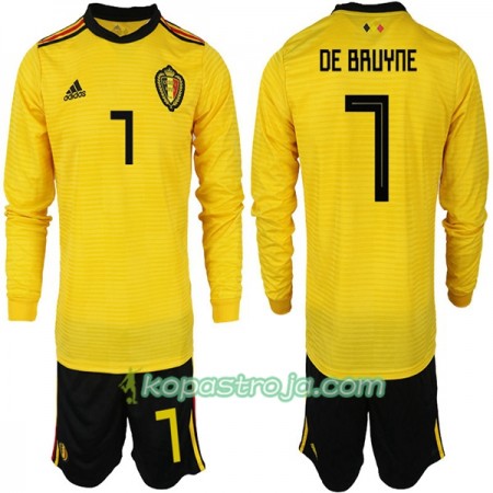 Billiga Fotbollströjor Belgien DE BRUYNE 7 Barn VM 2018 Borta tröja Långärmad